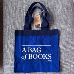 Blue Barnes & Noble Tote Bag – “A Bag of Books” (New With Tags)